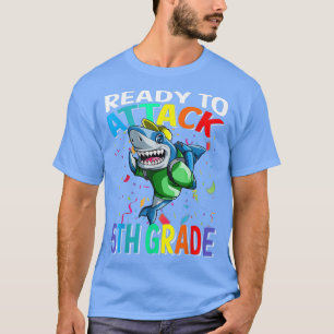 Camiseta Ready To Attack 5th Grade Shark Back To School 