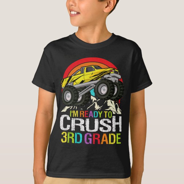Camiseta Ready To Crush 3rd Grade School Monster truck (Frente)