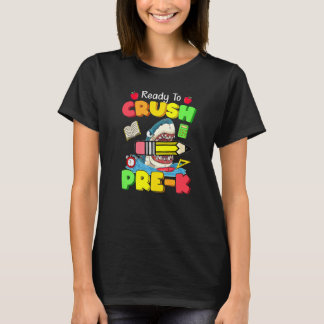 Camiseta Ready To Crush Pre K Shark Back To School Boys Gir