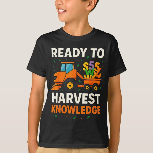 Camiseta Ready To Harvest Knowledge Tractor Farmer Teacher  (Frente)