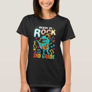 Camiseta Ready To Rock 2nd Grade Dinosaur Back To School Bo