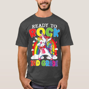 Camiseta Ready To Rock 2nd Grade Unicorn Girls Kids Back To