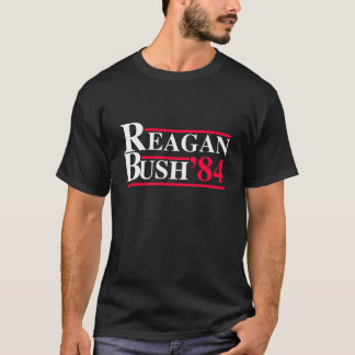 Camiseta Reagan Bush '84 Logotipo Retroativo Red White Blue