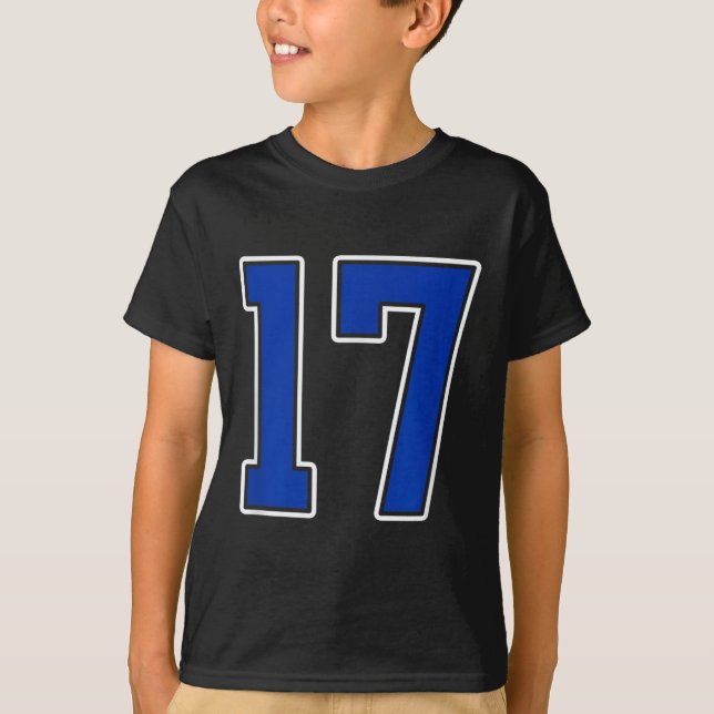 Camiseta Real Blue White Number 17 Jersey Player Uniform # (Frente)