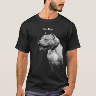 Camiseta real dos homens do cão do pitbull