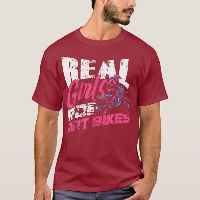 Camiseta Real Girls Dirt Bikes Motocross Racer Offroad (Frente)