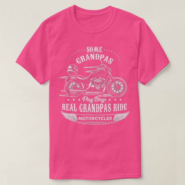 Camiseta Real Grandpas Andam Motocicletas Funny Bike Piloto (Frente do Design)