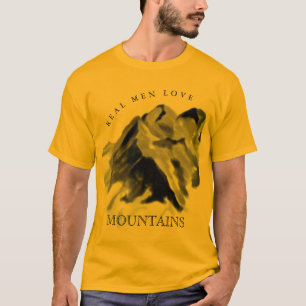 Camiseta Real Men ama Montanhas Rochosas Douradas