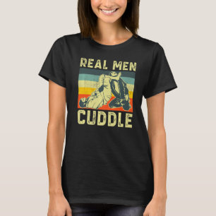 Camiseta Real Men Cuddle Vintage BJJ Brasil Jiu Jitsu P