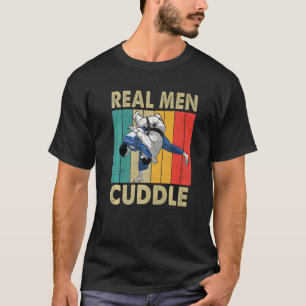 Camiseta Real Men Cuddle Vintage BJJ brasileiro Jiu Jitsu