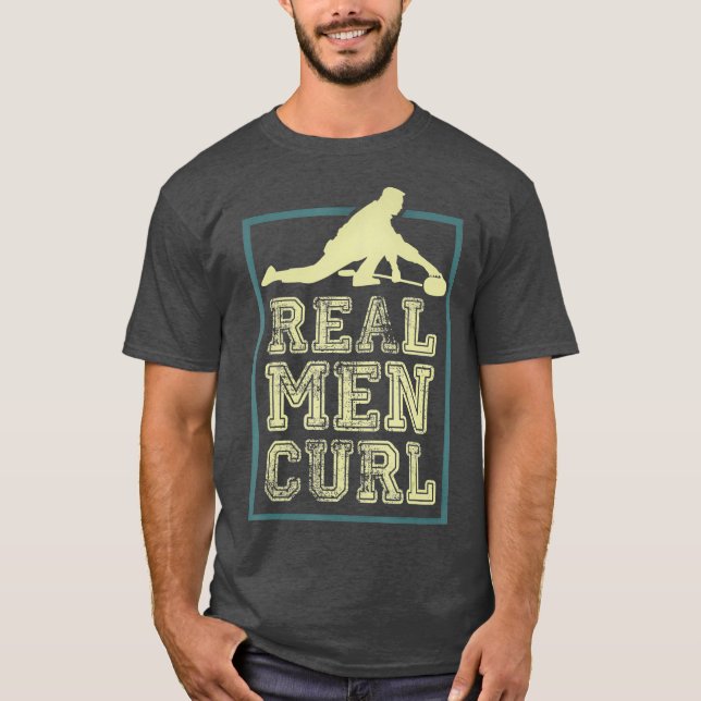 Camiseta Real Men Curl Curling Curler Gift (Frente)