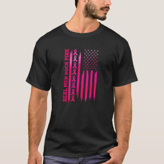Camiseta Real Men Rock Pink American Flag