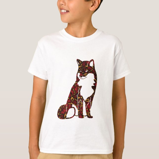 Camiseta Real Ruby Red e Dourada Textura de mármore em rapo (Frente)