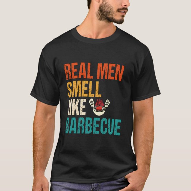 Camiseta Real Smell Like Barbecue Barbecuing Grilling Bbq (Frente)
