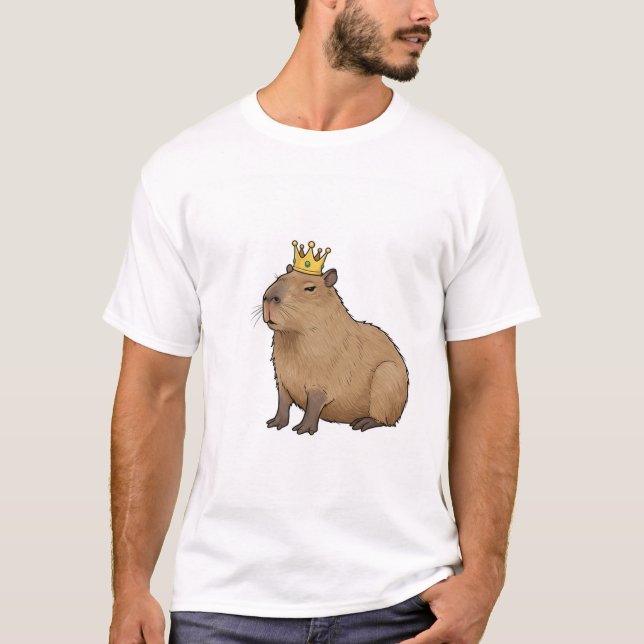 Camiseta Realeza de Capivara: O Rei do Descontração. (Frente)