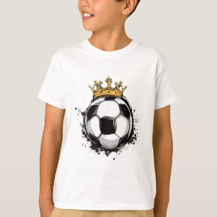 Camiseta Realeza do Futebol Com Um Byll Coroado Para Menino