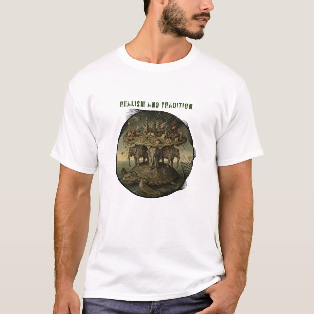 Camiseta Realism and Tradition Surreal Elephant Turtle Art (Frente)