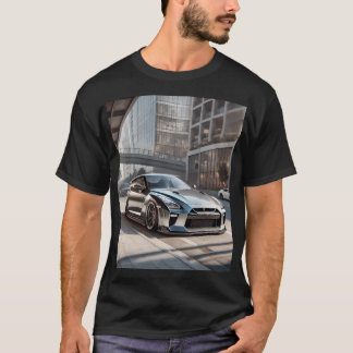 Camiseta Realista Nissan GT-R R35 - Elegância urbana sobre 