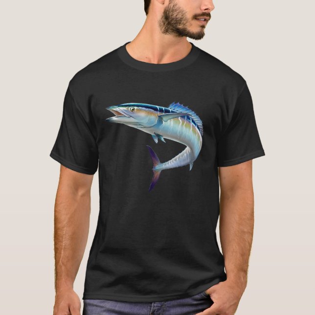Camiseta realistic Spanish Mackerel fish for lovers Fishing (Frente)