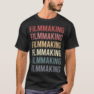 Camiseta Realização de Filme Retro Text Cinema