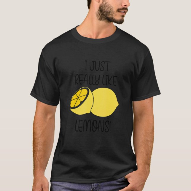Camiseta Really Like Lemons Lemonade Ironic Quote (Frente)