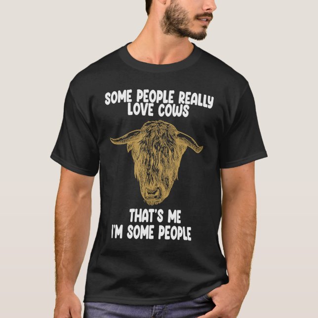 Camiseta really love cows that's me I'm people highland cat (Frente)