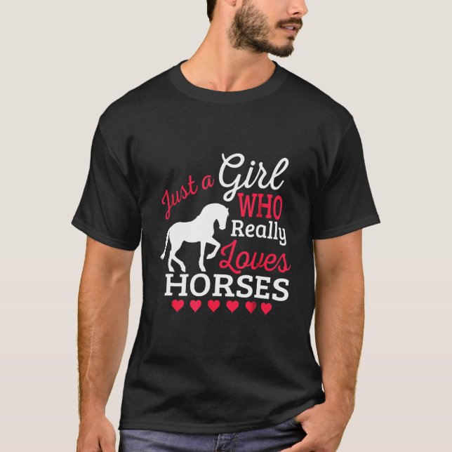 Camiseta Realmente ama Cavalos (Frente)