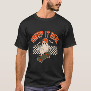 Camiseta Realmente Skateboard Ghost Bats Retro Halloween 2
