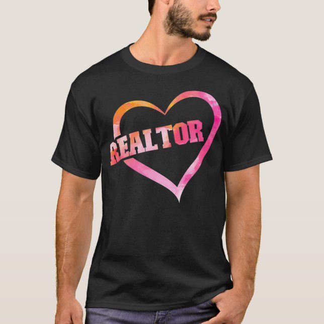 Camiseta Realtor Heart Watercolor (Frente)