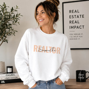 Camiseta Realtor Real Estate Agent Blush Monograma Rosa