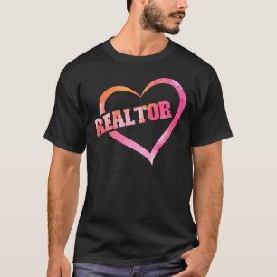 Camiseta Realtor Real Estate Agent Realtor Heart Watercolor