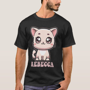 Camiseta Rebecca Cute Kitty Design para Girls Name Cat