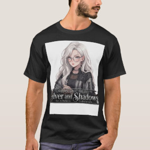 Camiseta Rebel Chic Urbano Garota Anime Prata e Sombras Gra