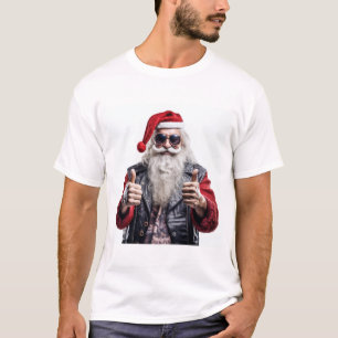 Camiseta Rebel Claus – Vibes de Natal do Papai Noel Motoque