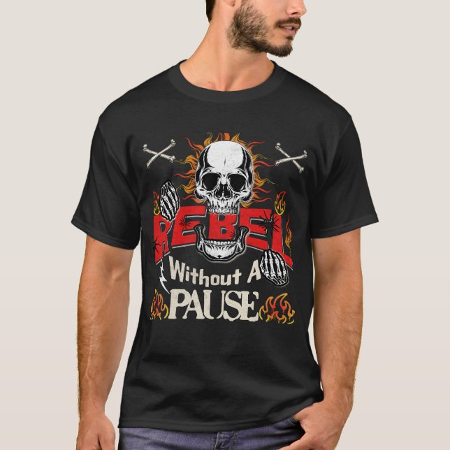 Camiseta Rebelar Sem Pausar O Crânio Desfiado (Frente)