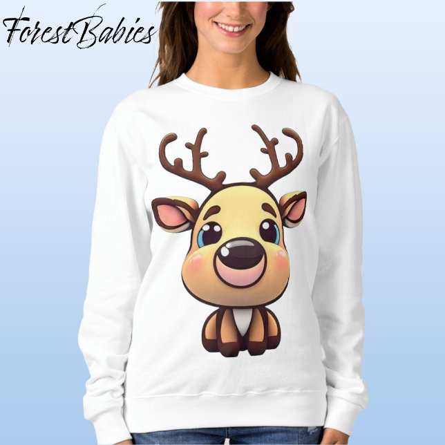 Camiseta Rebelde, Cérebro, Fawn, Fanfarrão, 🦌 Engraçada 🎄 (Fun Baby Deer, Fawn, Doe Lover, Funny Reindeer, Antlers  🦌 🎄 Christmas Sweatshirt)