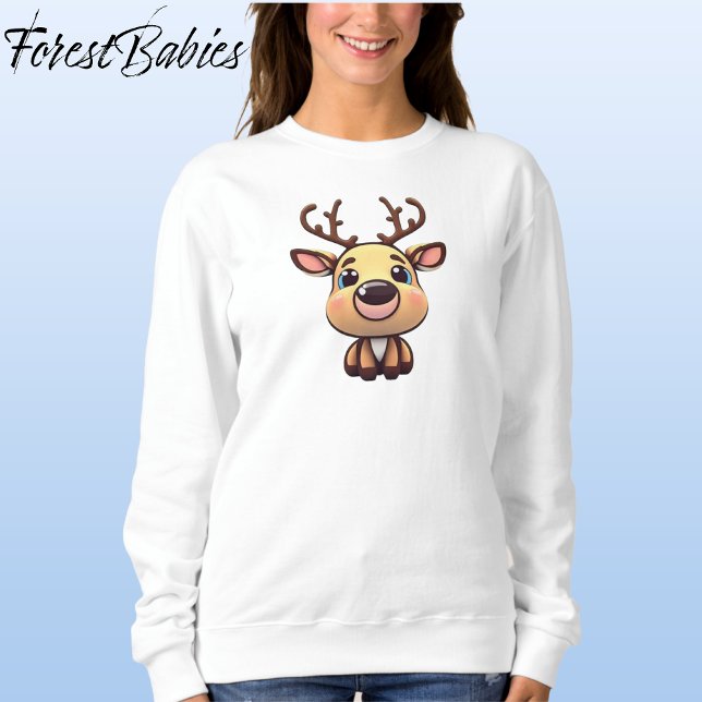 Camiseta Rebelde, Cérebro, Fawn, Fanfarrão, 🦌 Engraçada 🎄 (Fun Baby Deer, Fawn, Doe Lover, Funny Reindeer, Antlers  🦌 🎄 Christmas Sweatshirt)