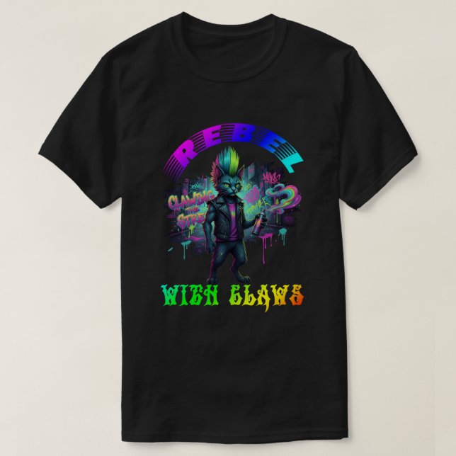 Camiseta Rebelde com garras (Frente do Design)
