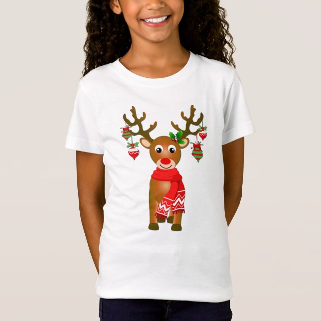 Camiseta Rebelde Cuta Com Enfeites de natal (Frente)