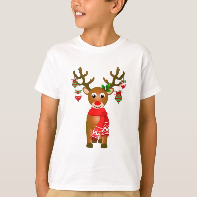Camiseta Rebelde Cuta Com Enfeites de natal (Frente)