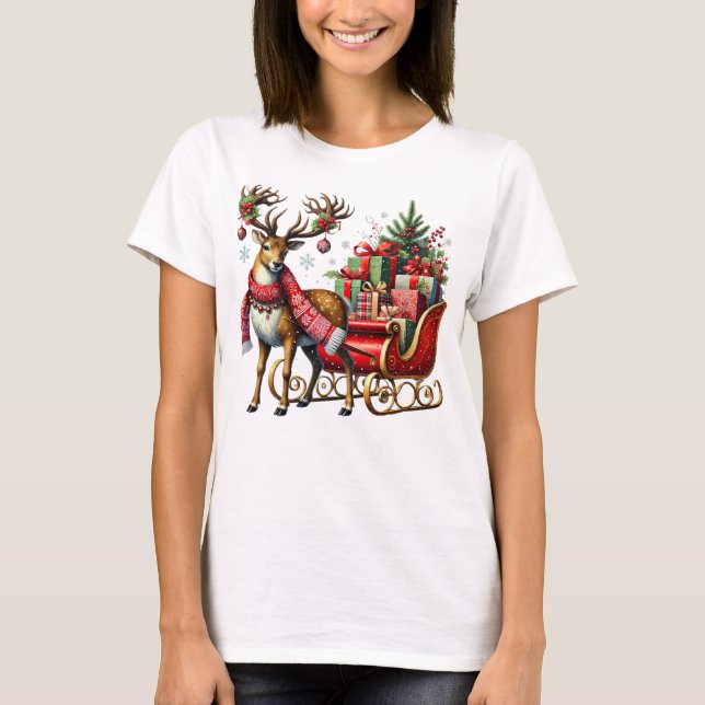 Camiseta Rebelde Festiva com Leite de Natal e Presentes (Frente)
