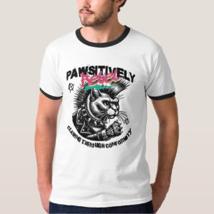 Camiseta Rebelde Pawsitivamente: Anarquia de Mohawk, Gato d