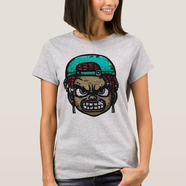 Camiseta Rebelde Urbano: Rosto Estilo Grafite (Frente)