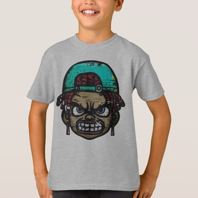 Camiseta Rebelde Urbano: Rosto Estilo Grafite (Frente)