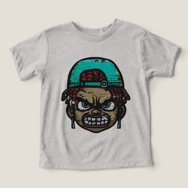 Camiseta Rebelde Urbano: Rosto Estilo Grafite (Design frontal)
