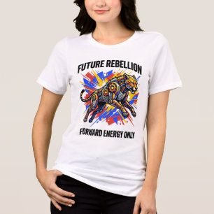 Camiseta Rebelião Futuro Energia Avançada Somente Cyborg Ch