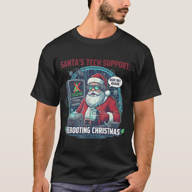 Camiseta Rebooting Tech Support Santa s Lover (Frente)