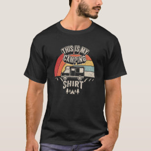 Camiseta Reboque de Acampamento Retro Antigo Caravana Móvel