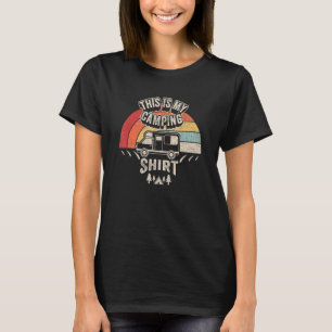 Camiseta Reboque de Acampamento Retro Vintage Van Móvel Cas