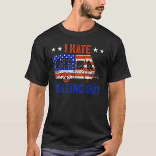 Camiseta Reboque de Viagem da Bandeira Americana Retrô Eu O